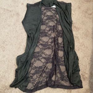 Sleeveless open front cardigan